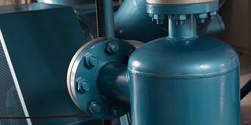 Ammonia refrigeration plant room with semi-welded plate equipment
