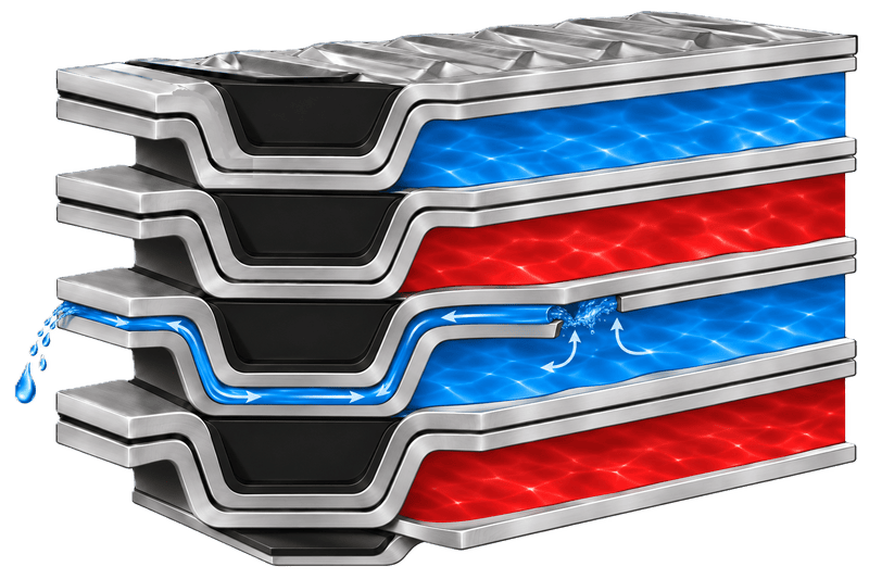 Double-wall plate pair with the vented interspace that carries a leak to atmosphere