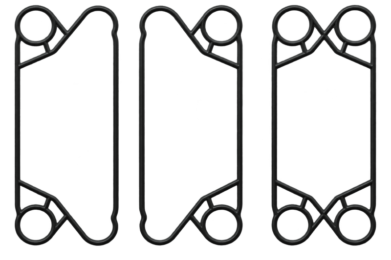 Heat exchanger plate gasket seated in the plate groove